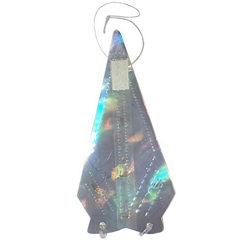 Iridescent 6 Point Star Hanging Ornament, Clear Foil Folding Decorations, Rainbow Shine Party Decor for Bridal Shower Wedding Birthday Frozen Unicorn Theme Party - color: Iridescent 6 Point Star