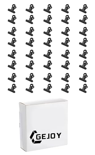 40 Pack Metal Clips 0.87 Inch Small Bull Binder Paper Clips for Picture Photo Crafts Food Bags Home Office Supplies(Black) - color: Black