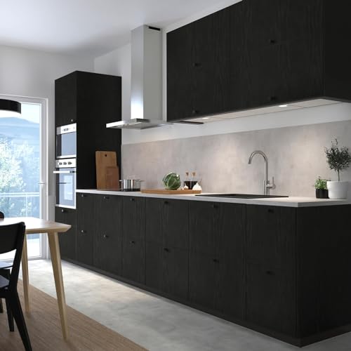 Heroad Peel and Stick Wallpaper 17.5" x 393" Wood Contact Paper Wood Wallpaper Black Wood Grain Contact Paper Thicken Textured for Cabinets and Drawers Countertops Waterproof Self Adhesive Vinyl - color: Black, size: 17.5" x 393"