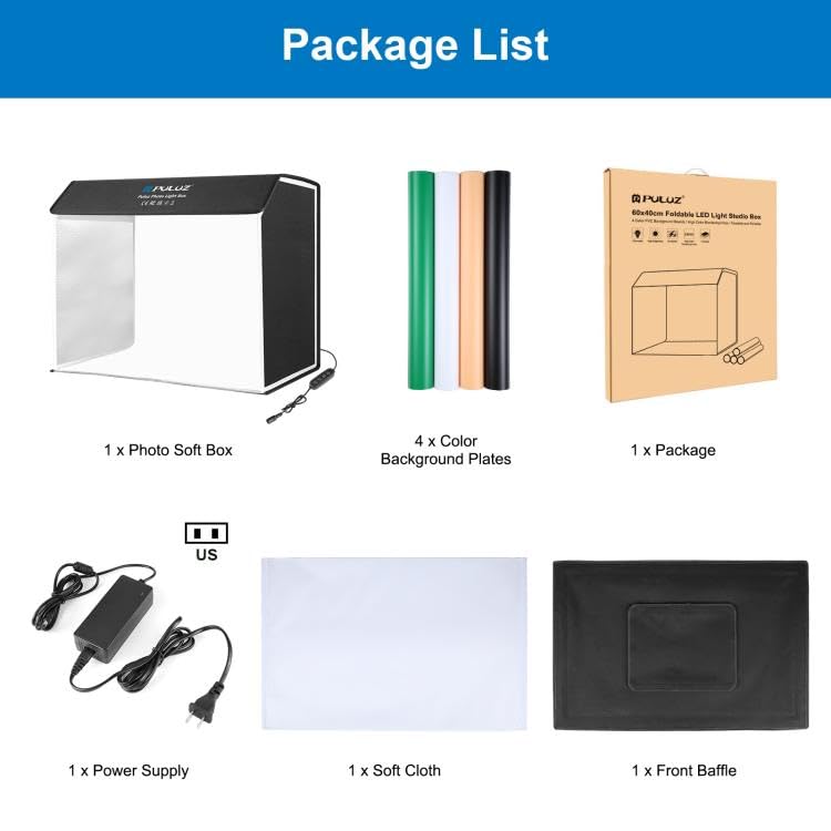 PULUZ Light Box Photography 24x16in, Portable Photo Studio Light Box with 336+336 LED Lights &4 Color backdrops Professional Photography Lighting Tent Kit for Big Product Photography Lightbox - color: 24x20x16in
