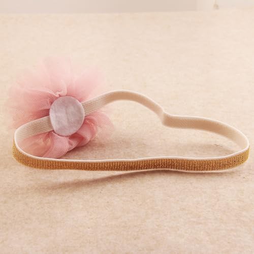Nishine 1.3"x1.3" Mini Baby Girl Tulle Crown Headband Toddler Princess Crown Tiaras Birthday Photography (Gold, Elastic) - color: Gold