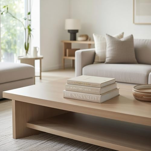 9 Faux Books Neutral - Decorative Box with Hidden Storage, Neutral Home Accessory, Bookshelf Accent, Coffee Table Book, Home Staging Accessory, Paper Wrapped Books - color: Neutral