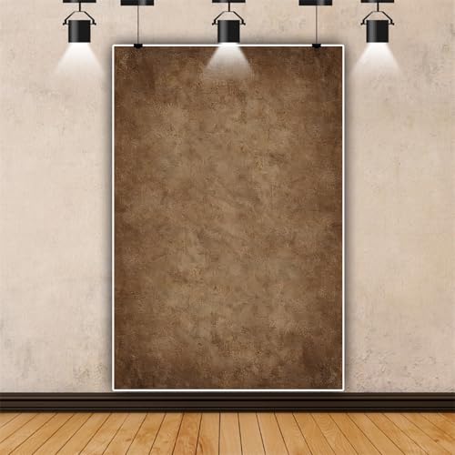 5x7ft Brown Abstract Texture Photography Backdrop 5x7ft Vintage Concrete Wall Photo Background Polyester Fabric Headshots and Portraits Photography Background for Studio and Video - color: Brown, size: 5x7ft