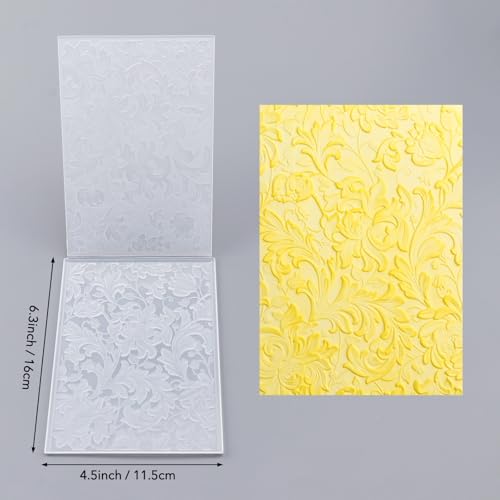 Briartw 3D Embossing Folder for Card Making Adding Textured Detail to Paper Crafting 6.3x4.5inch Clear Texture Plate Perfect for Heavyweight Cardstock (≥250gsm/92lb),Flowers Texture Template - color: Flowers