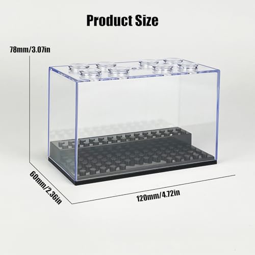 Display Case Box for Minifigure Action Figure, Clear Acrylic Building Block Display Box for Lego, Stackable Dustproof Storage Container with 2 Steps for Collectible Figurines, Fit for Lego Lovers - color: Black