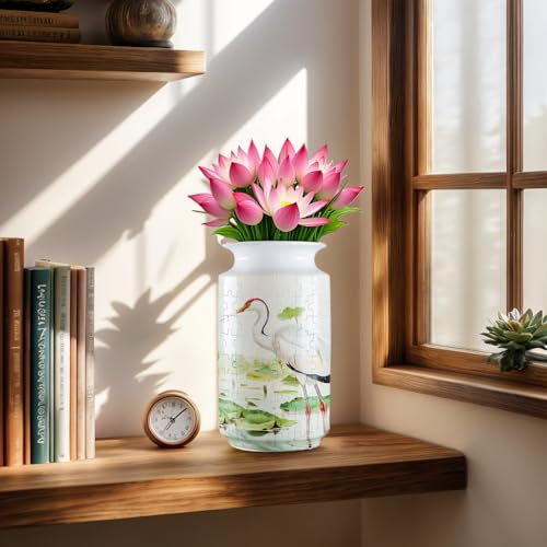 3D Puzzle Vase, 162 Curved Pieces DIY Flower Vase Craft Kit & 3D Puzzles for Adults, Creative Jigsaw Art Project Home Décor Centerpiece, (D-Jade Bamboo) - color: D-jade Bamboo