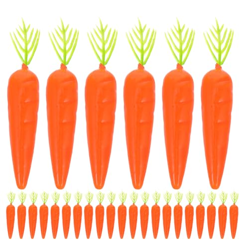 LUOZZY 150pcs Mini Artificial Carrot Decorations Funny Foam Fake Vegetables for Easter Home Kitchen Party DIY Photography Props