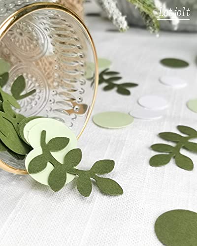 210 Pcs Baby Shower Confetti Greenery Glitter Table Decorations Eucalyptus Golden Scatter Country Nature-Theme Party St.Patrick's Day Wedding Christmas Supplies - color: Lihght Green