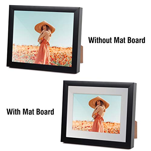 Acid Free 5 Pack 11x14 Pre-Cut Mat Board Show Kit for 8x10 Photos, Prints or Artworks, 5 Core Bevel Cut Matts and 5 Backing Boards and 5 Crystal Plastic Bags, White - size: 11x14-5 Pack