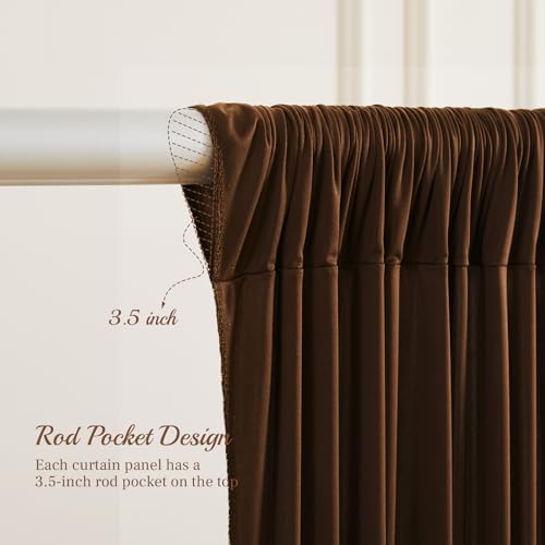8x10FT Dark Brown Backdrop Curtains for Wedding Parties, Wrinkle Free Polyester Photography Backdrop Drapes for Baby Shower Birthday Parties Stage Background Stand Decorations 4x10ft,2 Panels - color: Dark Brown, size: W4' x H10'(2 Panels)