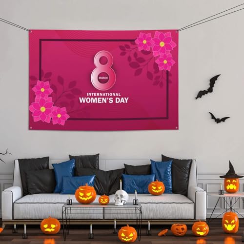 International Women's Day 2026 Backdrops 47 * 71 Inches Holiday Party Photography Background Indoor Outdoor Festival Photo Banner Booth Props Wall Decoration - color: Brown