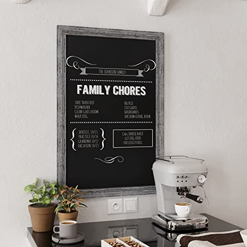 HBCY Creations Rustic Grey Wooden Magnetic Wall Chalkboard, Extra Large Size 24" x 36", Framed Decorative Chalkboard - Great for Kitchen Decor, Weddings, Restaurant Menus and More! (24" x 36") - color: 4 - Grey, size: 36"W x 24"H