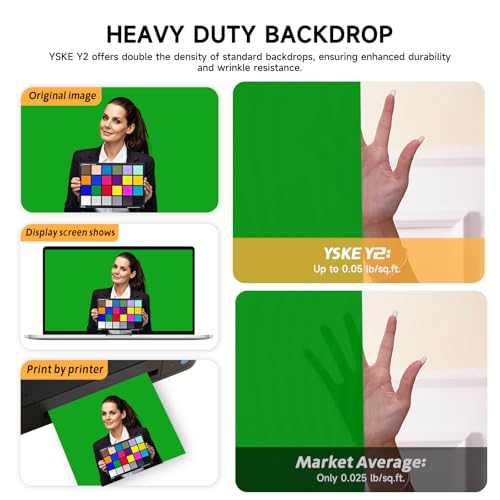 Professional Geeen Photography Backdrop10X8- Heavy-Duty Machine Washable Seamless Background for Studio & Video - color: Green, size: 10X8