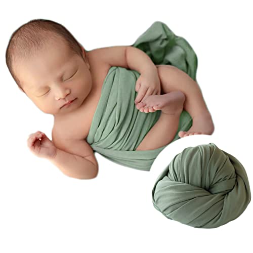 Zeroest Newborn Photography Stretch Wrap for Boys and Girls - Photo Prop Blanket (Green) - color: Green