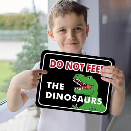 WERNNSAI Dinosaur Birthday Decorations - 12 PCS Dinosaur Party Supplies for Boys Kids Dino Birthday Funny Sign Decor for Jurassic Theme Baby Shower Holiday Party Favors Caution T-Rex Sign Wall Decor - style: Dinosaur 001