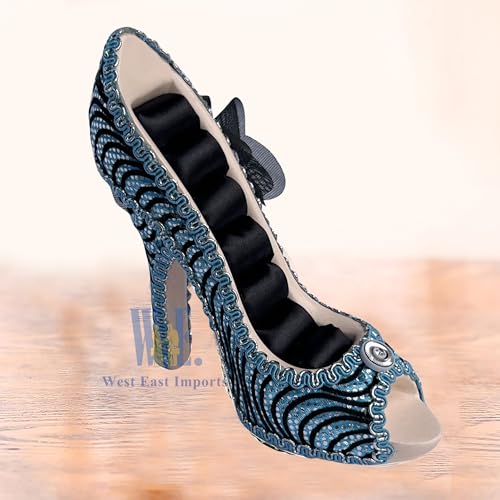Ring Holder High Heel Shoe Design Fashion Jewelry Organizer Display Birtyday Gift (Turq) - color: Turq