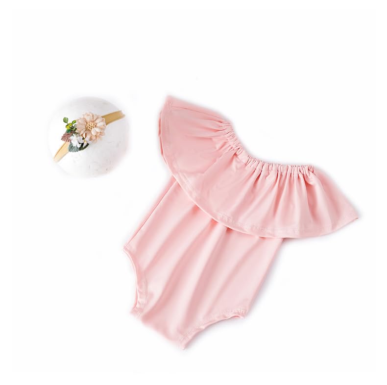 Newborn Photography Outfits Girl Baby Photo Tutu Dress Newborn Photoshoot Romper Baby Picture Lace Outfit - color: Pink7