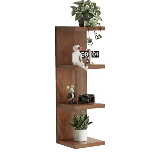 LitaEther Lack Wall Shelf,Display Floating Shelf (Solid Wood, 4 Tier) - color: Solid Wood, size: 4 Tier