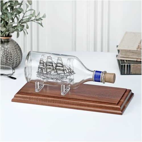 Plymor Solid Walnut Rectangular Wood Display Base with Ogee Edge, 9.75" W x 4.5" D x 0.75" H - size: 9" x 3.5" x 0.75"