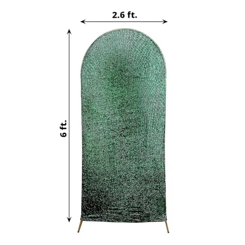 Efavormart 6ft Emerald Green Chiara Arch Backdrop Cover, Metallic Double-Sided Spandex Cover, Wrinkle-Free Decor - color: Hunter Green, size: 6 FT