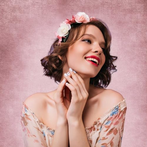 Pink Photography Backdrops for Photoshoot, Vintage Abstract Portrait Photo Backdrop, Photo Booth Props 8x10ft - color: Pink, size: 8x10 FT