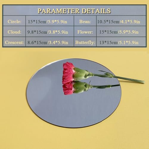 LTSRLL PMMA Mirror Tiles Photography Props Background Reflective Display Sheet Home Decor Vanity Mirror(Butterfly) - color: Butterfly