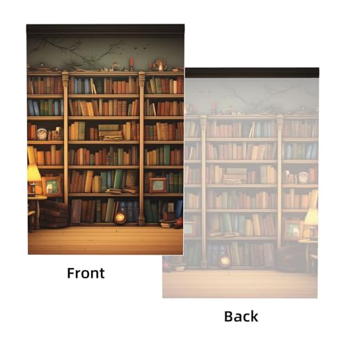 Retro Bookshelf Backdrop Background for Photography 5x7ft Photobooth Professional Photo Backdrop Curtains Video Photography Studio Photo Backgrounds Banner Booth Background Screen Parties - color: Retro Bookshelf