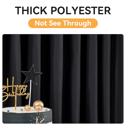 50x10FT Black Backdrop Curtains for Party, 10 Panels 5x10FT Thick Polyester Backdrop Drapes, Wrinkle Resistant Photography Background Drapes for Wedding Birthday Home Decoration - color: Black, size: W5' X H10'(10 Panels)