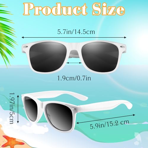 ASTARON Sunglasses Bulk, 6/12/24/48 Pack Sunglasses Party Favors for Summer Beach Pool Birthday Wedding Party Supplies - color: White