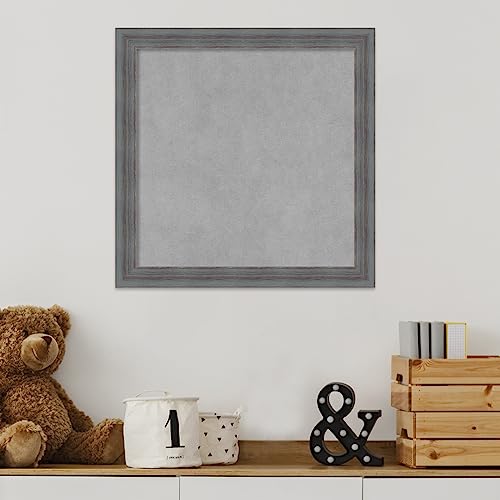 Amanti Art Blue Framed Magnetic Board 18x18 Small Vision Board for use with Magnets, 100% Metal Sheet to Display Items as Office Decor or for Home Organization in mudroom, Kitchen or Kids Room - color: Dixie Blue Grey Rustic, size: 18"W x 18"H