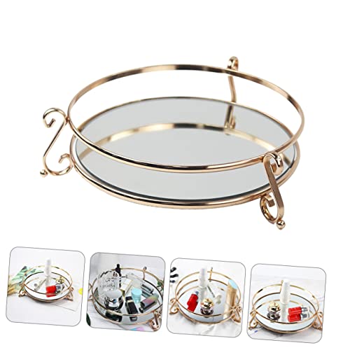 Holibanna 1pc Elegant Mirror Cosmetic Tray for Makeup Storage and Organization Stylish Home Decor and Photography Prop for Vanity and Dresser Finish