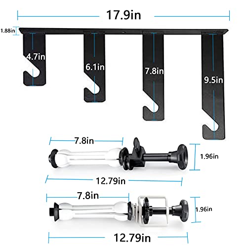 Photography Backdrop Wall Mount Roller System 4 Support Rollers, Manual Photo Background Ceiling Holder, Including 2 Four-fold Hooks, 8 Expand Bars, 4 Chains, for Home Studio Live Shooting - color: 4 Support Rollers