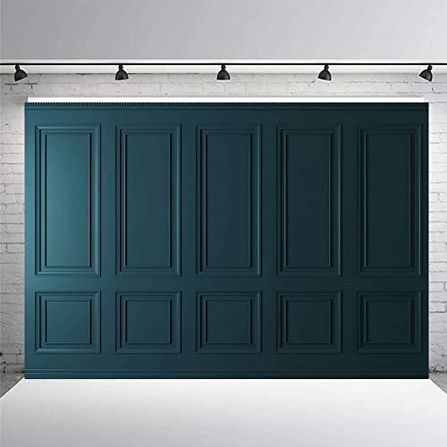 10x7ft Vintage Empty Room Backdrops for Photography Blue Minimalist Simple Fashion Interior Wall Classic Elegant Photography Wedding Background Pictures Videos Studio Props BJRLEM1008 - size: 10x7ft