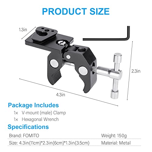 FOMITO V-Lock (Male) Clamp Release Plate for V-Mount Power Adapter - color: VK05