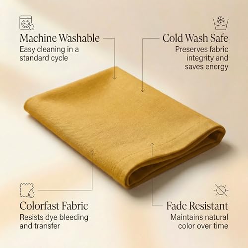 Accent Home 100% Cotton Napkins, Delicate Cloth Napkins for Dinners, Parties and Weddings,18 x 18 Inch Set of 12 - Mustard - color: 02 - Mustard - Twill, size: 18"x18" - Pack of 12
