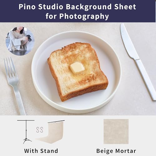 Pino Studio Photography Background Sheet - Beige Mortar(with Stand) - color: Beige Mortar(with Stand)