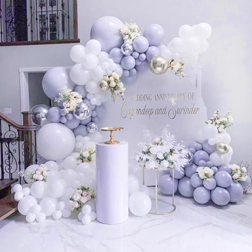 PartyWoo Dusty Blue Balloons 100pcs 12 Inch Boho Dusty Purple Muted Lavender Latex Balloons for Boy Baby Shower Anniversary Bachelorette Graduation Engagement Birthday Party Decorations Blue-F16 - color: Blue-f16, size: 12 inch