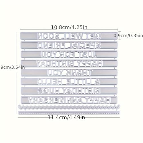 Lapoo 3D Backgrounds Metal Cutting Die for Scrapbooking, New Cutting Dies DIY Album Card Making Decor Paper Craft Metal Die Cuts Party Wedding Decorations (Common Blessing Words 4.5 x 3.5 in) - color: Common Blessing Words 4.5 x 3.5 in