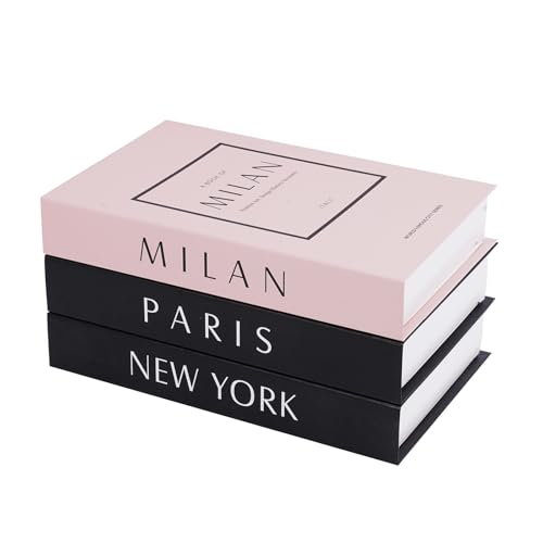 3 PCS Faux Decorative Books for Home Decor-Coffee Table Books Decor-Aesthetic Fake/Faux Books for Decoration,libros Decoration for Coffee Table, Shelf Accessories (3-Paris/Milan/Newyork) - color: 3-paris/Milan/Newyork