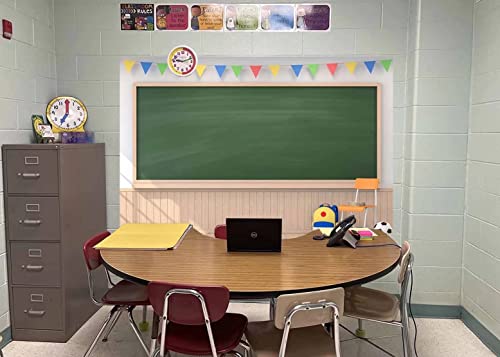 Fabric 12x8ft Back to School Chalkboard Digital Classroom School Picture Backdrop for Photography Teaching Online Class Photoshoot Props - size: 12x8FT