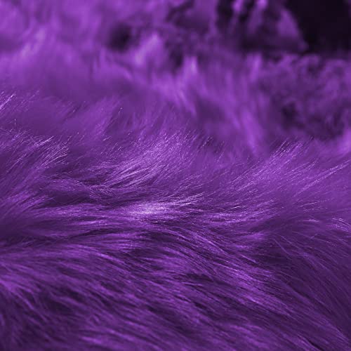 Goolela Fluffy Rug Runners 2x6 Purple Faux Sheepskin Fur Rug Washable Fuzzy Shag Rug for Living Room Bedroom Chair Couch Cover Rectangle - color: Purple, size: 2' x 6' (Rectangular)