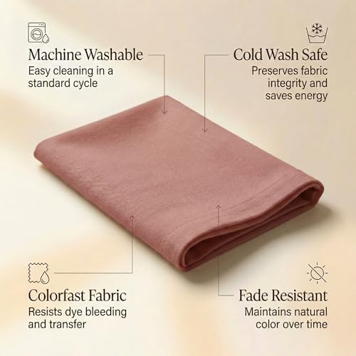 Accent Home 100% Cotton Napkins, Delicate Cloth Napkins for Dinners, Parties and Weddings,18 x 18 Inch Set of 12 - Blush - color: 07 - Blush - Twill, size: 18"x18" - Pack of 12