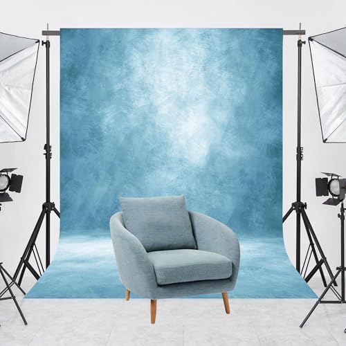 Abstract Professional Photography Backdrop for Portrait Photo Props Booth Background Photoshoot Studio with Polyester Fabric Roller Pocket on Top(8x10ft, Light Blue,No Stand) - color: Serene Blue, size: 8'x10'