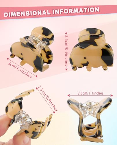 Claw Jaw Hair Clips 12PCS Small for Thin Hair Styling Mini Accessories Classic Clamp for Women Girls - color: Sequins Stones