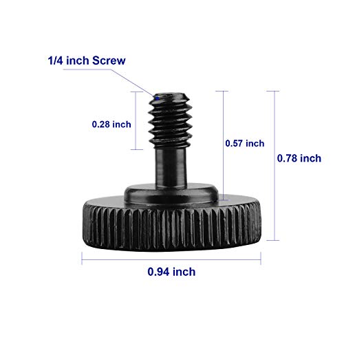 ChromLives Thumb Screw Tripod Quick Release 1/4" Thumbscrew L Bracket Screw Mount Adapter with Bottom 1/4"-20 Female Thread (2 Pack) - color: Thumb Tripod Screw