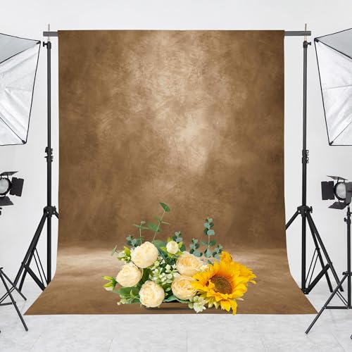 Abstract Professional Photography Backdrop for Portrait Photo Props Booth Background Photoshoot Studio with Polyester Fabric Roller Pocket on Top(6x8ft, Dark Brown,No Stand) - color: Dark Brown, size: 6'x8'