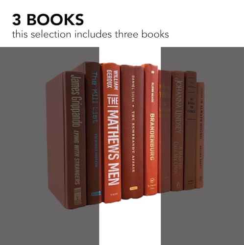 Decorative Accent for Home Decor – Real Books by Color® Interior Styling Piece for Bookshelf, Coffee Table, Design Display (Set of 3, Orange) - color: Orange, size: Set of 3