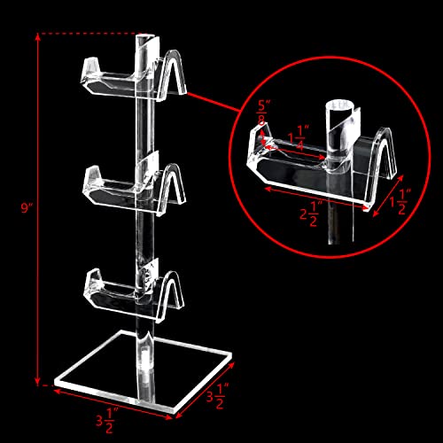 MOOCA 2 Pcs Set Premium Acrylic 3 Tier Eyeglasses Frame Riser Display Stand, Sunglasses Rack, Sunglasses Rack Holder, Acrylic Eyewear Display, Glasses Holder Stand, 3 Frames for Each Holder - color: 3 Frame Stand, 2 pcs