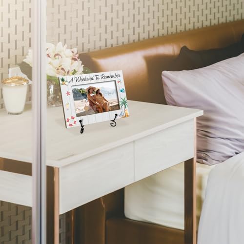 Beach Picture Frame - A Week To Remember, Family Vacation Honeymoon Holiday Trip, 4 x 6 Picture Frame with Stand for Tabletop Display - color: Frame24
