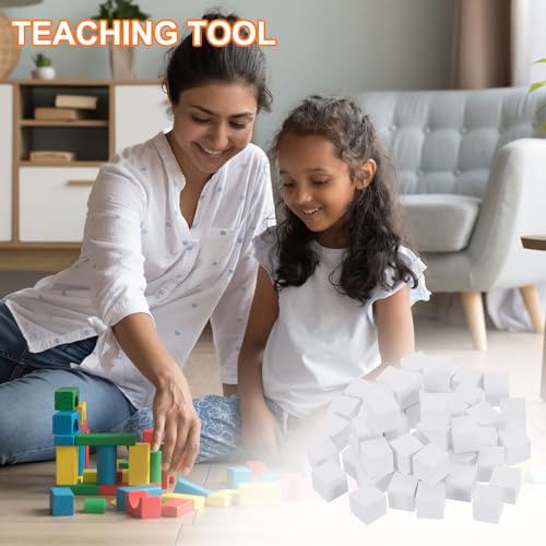 uxcell 100Pcs Wood Blocks for Crafts, 3/8 Inch Unfinished Wooden Cube Pine Wood Square Block for DIY Craft Projects, White - color: White, size: 3/8"